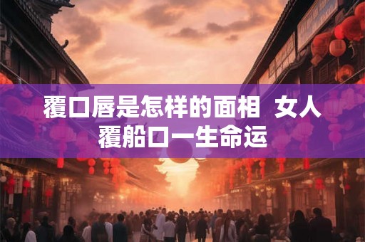 覆口唇是怎样的面相  女人覆船口一生命运