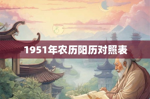 1951年农历阳历对照表