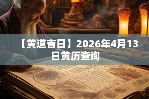 【黄道吉日】2026年4月13日黄历查询