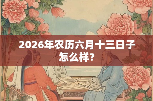 2026年农历六月十三日子怎么样？