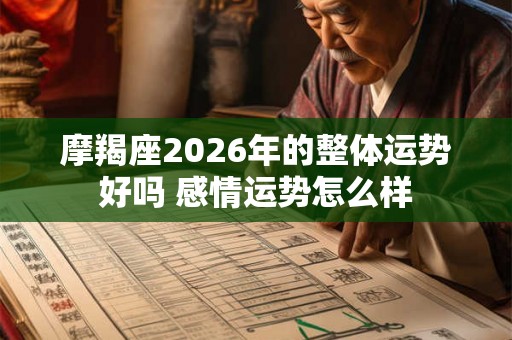 摩羯座2026年的整体运势好吗 感情运势怎么样