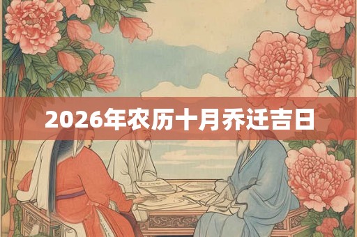 2026年农历十月乔迁吉日