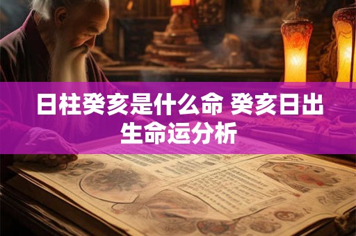日柱癸亥是什么命 癸亥日出生命运分析