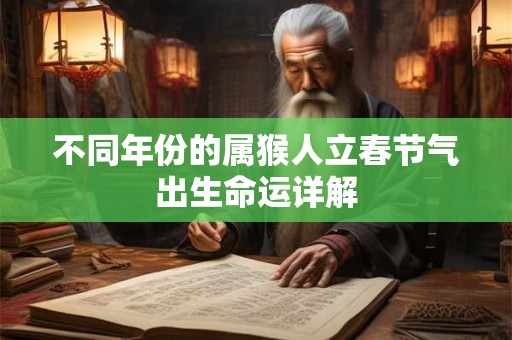 不同年份的属猴人立春节气出生命运详解