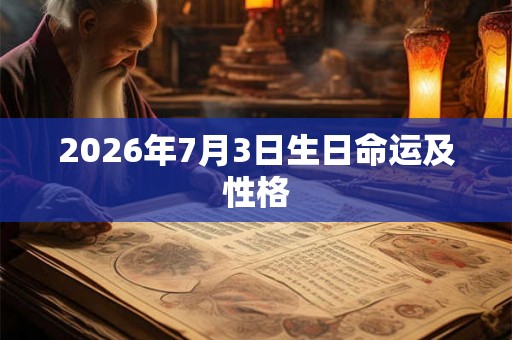 2026年7月3日生日命运及性格