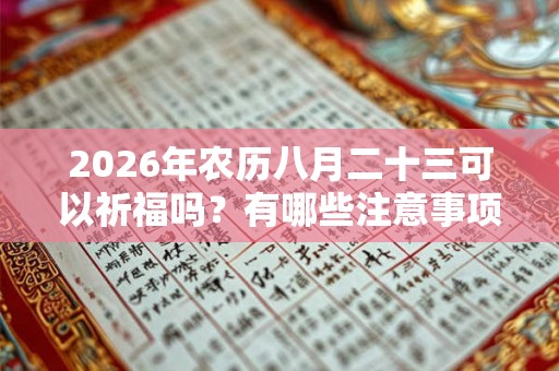 2026年农历八月二十三可以祈福吗?有哪些注意事项? 2026年农历八月二十三可以祈福吗?有哪些注意事项?