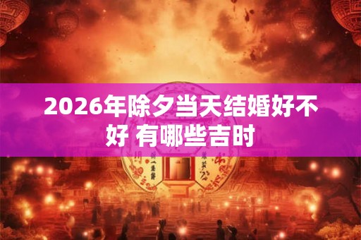 2026年除夕当天结婚好不好 有哪些吉时 2026年除夕当天结婚好不好 有哪些吉时