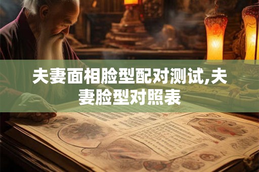 夫妻面相脸型配对测试,夫妻脸型对照表