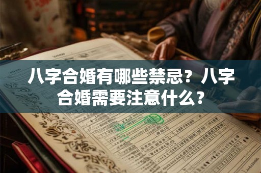 八字合婚有哪些禁忌?八字合婚需要注意什么? 八字合婚有哪些禁忌?八字合婚需要注意什么?