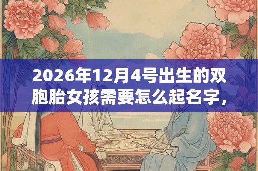 2026年12月4号出生的双胞胎女孩需要怎么起名字，五行属什么？