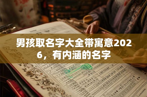 男孩取名字大全带寓意2026，有内涵的名字