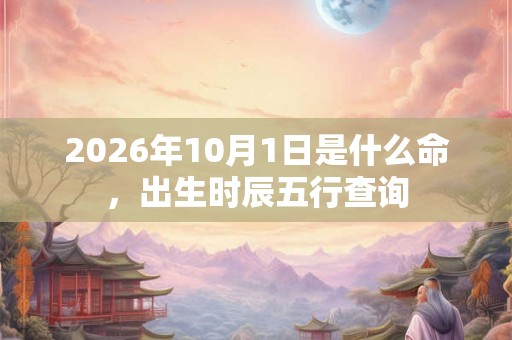 2026年10月1日是什么命，出生时辰五行查询