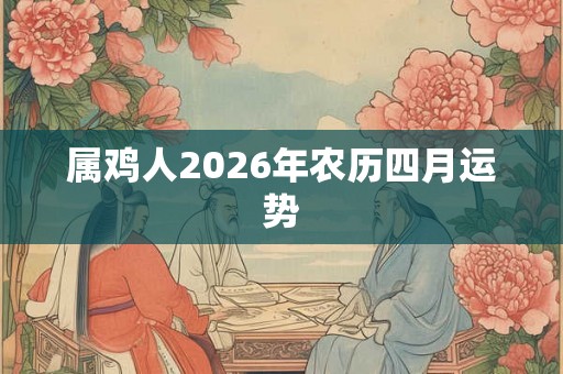 属鸡人2026年农历四月运势 属鸡人2026年农历四月运势