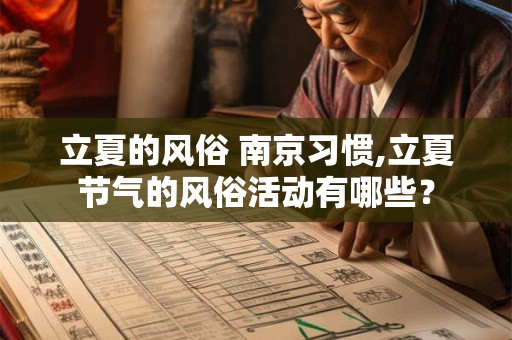 立夏的风俗 南京习惯,立夏节气的风俗活动有哪些？