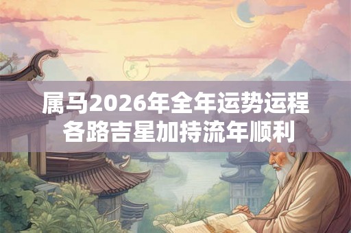 属马2026年全年运势运程 各路吉星加持流年顺利