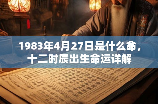 1983年4月27日是什么命，十二时辰出生命运详解