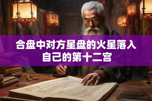 合盘中对方星盘的火星落入自己的第十二宫