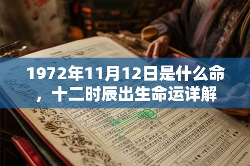 1972年11月12日是什么命，十二时辰出生命运详解