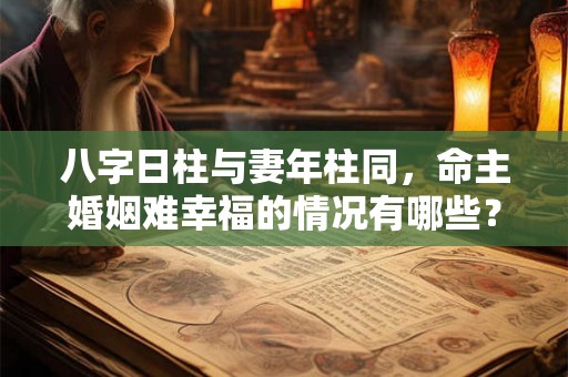 八字日柱与妻年柱同，命主婚姻难幸福的情况有哪些？