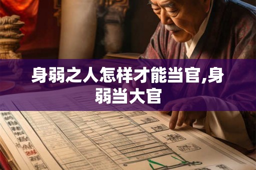 身弱之人怎样才能当官,身弱当大官