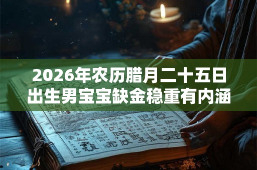 2026年农历腊月二十五日出生男宝宝缺金稳重有内涵名字