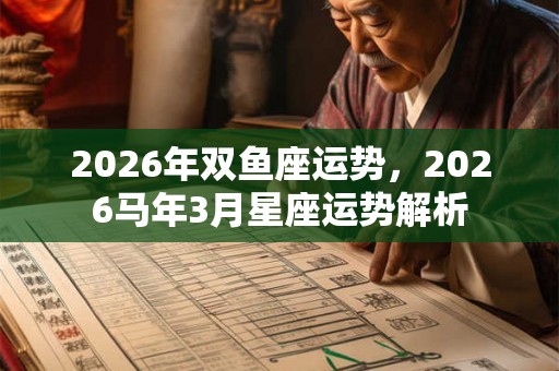 2026年双鱼座运势,2026马年3月星座运势解析 2026年双鱼座运势,2026马年3月星座运势解析