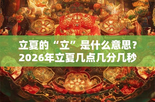 立夏的“立”是什么意思?2026年立夏几点几分几秒? 立夏的“立”是什么意思?2026年立夏几点几分几秒?