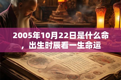 2005年10月22日是什么命，出生时辰看一生命运