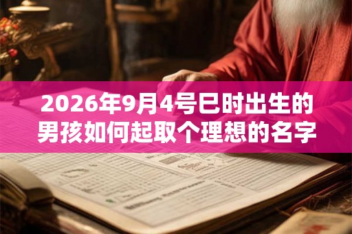 2026年9月4号巳时出生的男孩如何起取个理想的名字，五行属什么