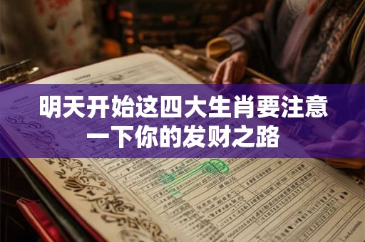 明天开始这四大生肖要注意一下你的发财之路