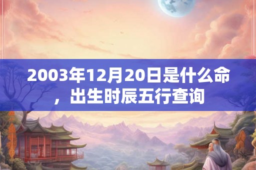2003年12月20日是什么命，出生时辰五行查询