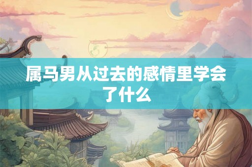 属马男从过去的感情里学会了什么