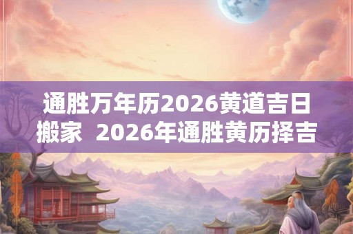 通胜万年历2026黄道吉日搬家  2026年通胜黄历择吉
