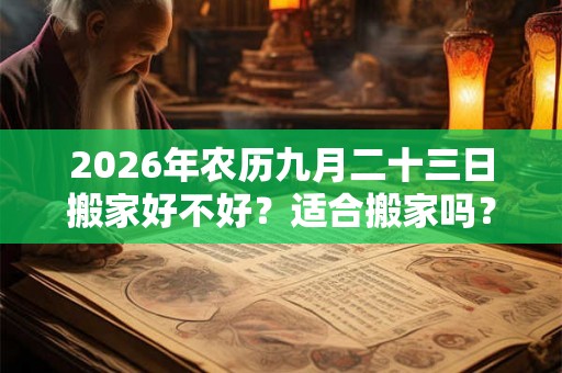 2026年农历九月二十三日搬家好不好？适合搬家吗？