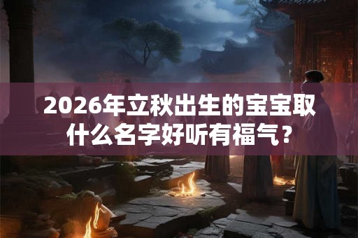 2026年立秋出生的宝宝取什么名字好听有福气？