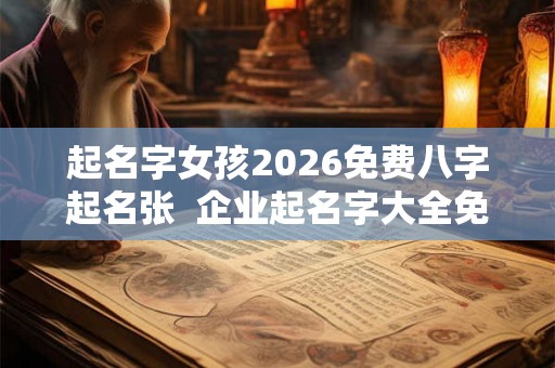 起名字女孩2026免费八字起名张  企业起名字大全免费