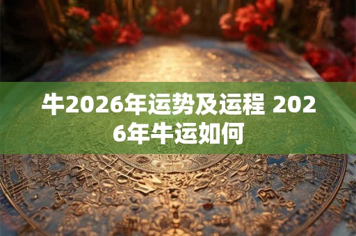 牛2026年运势及运程 2026年牛运如何