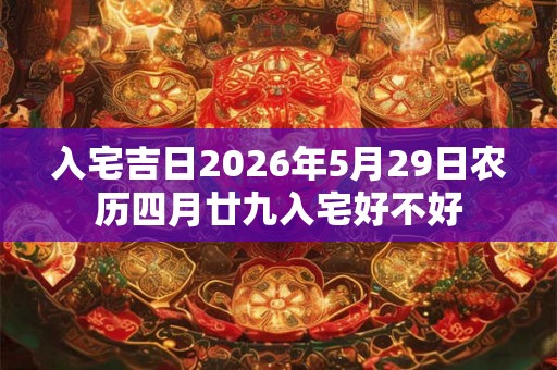 入宅吉日2026年5月29日农历四月廿九入宅好不好 入宅吉日2026年5月29日农历四月廿九入宅好不好