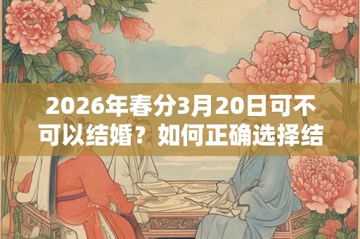 2026年春分3月20日可不可以结婚？如何正确选择结婚吉日？