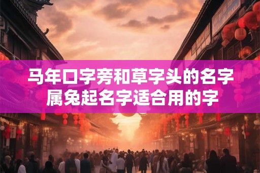 马年口字旁和草字头的名字 属兔起名字适合用的字
