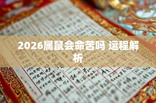 2026属鼠会命苦吗 运程解析