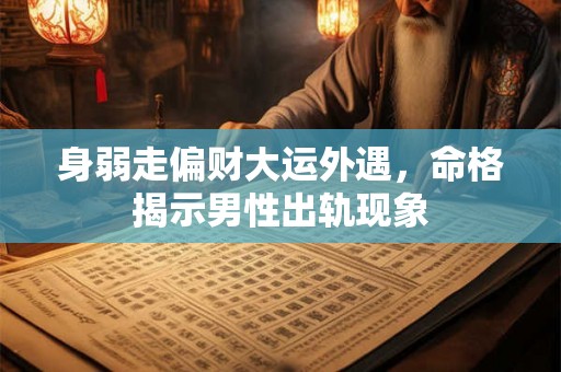 身弱走偏财大运外遇,命格揭示男性出轨现象 身弱走偏财大运外遇,命格揭示男性出轨现象