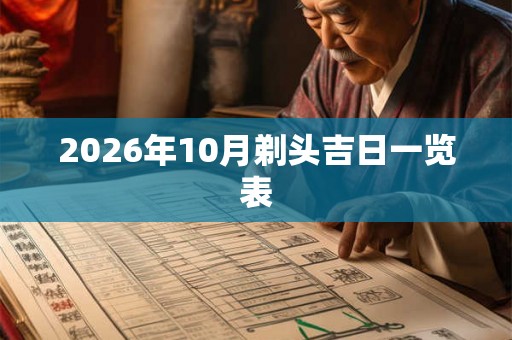 2026年10月剃头吉日一览表