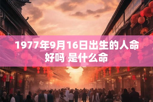 1977年9月16日出生的人命好吗 是什么命