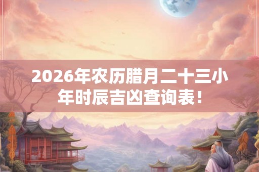 2026年农历腊月二十三小年时辰吉凶查询表! 2026年农历腊月二十三小年时辰吉凶查询表!