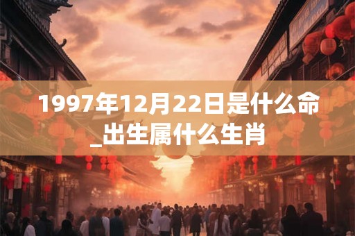 1997年12月22日是什么命_出生属什么生肖