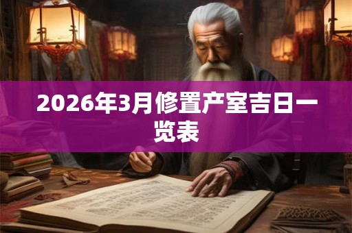 2026年3月修置产室吉日一览表 2026年3月修置产室吉日一览表