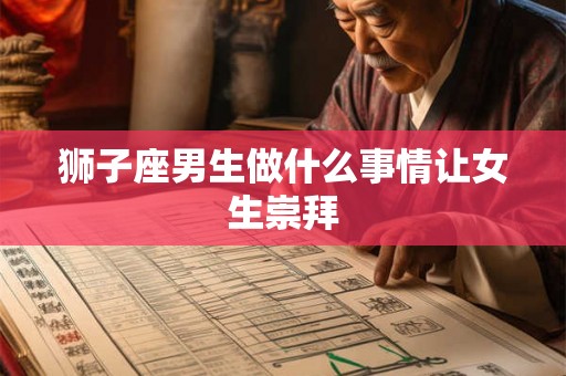 狮子座男生做什么事情让女生崇拜