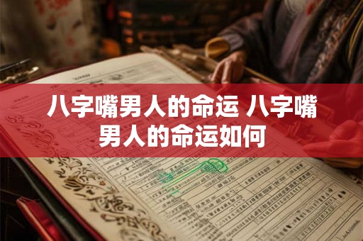八字嘴男人的命运 八字嘴男人的命运如何