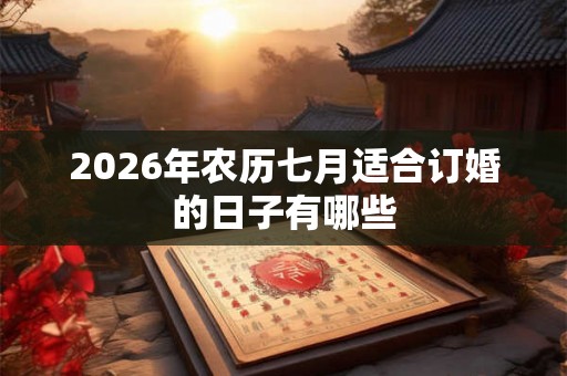 2026年农历七月适合订婚的日子有哪些 2026年农历七月适合订婚的日子有哪些